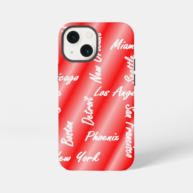 Etui iPhone 13 Mini Noms de villes - États-Unis - Coque iPhone (Verso)