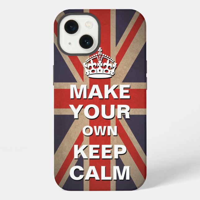 Etui iPhone 13 Modèle Keep Calm - Coque iPhone Union Jack (Verso)