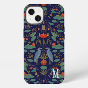 Etui iPhone 13 Monogramme Arts & Artisanat Heron iPhone / coque i