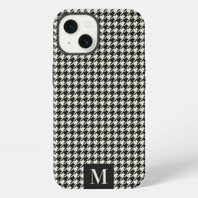 Etui iPhone 13 Motif de Houndstooth coque iphone Monogram (Verso)