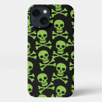 Motif vert coque iphone Pirate Skull Crossbones