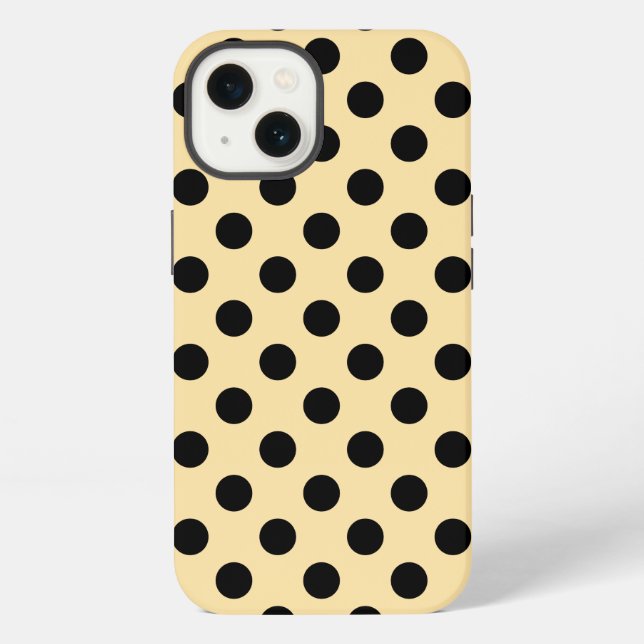 Etui iPhone 13 Points noirs sur coque Case-Mate iPhone jaune pâle (Verso)