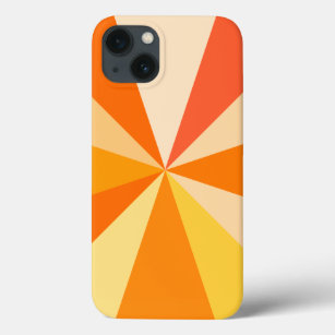 Etui iPhone 13 Pop Art Modern 60s Funky Geometry Rays in Orange