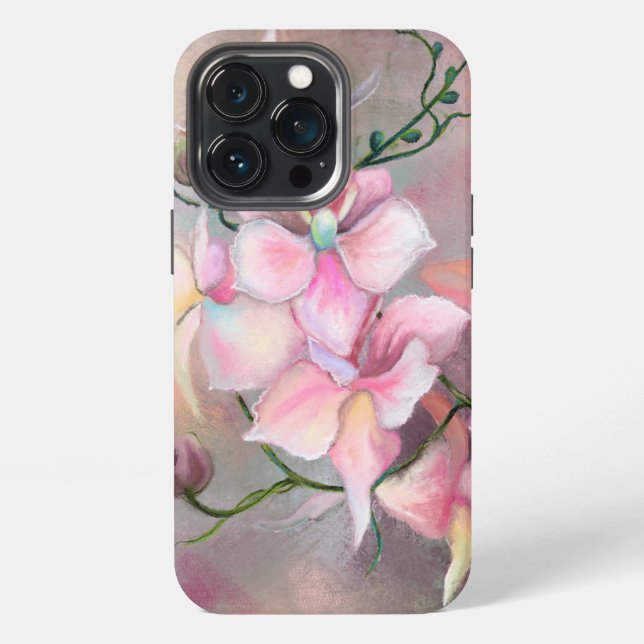 Etui iPhone 13 Pro Beau coque iphone rose orchidée (Dos)