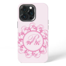 Coque iphone de monogramme rose