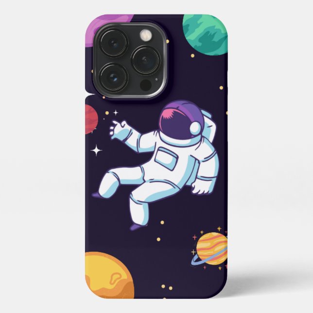 Etui iPhone 13 Pro Illustration colorée Astronaut coque iphone 13pro (Verso)