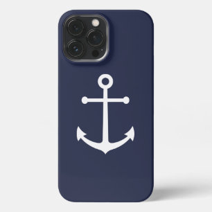 Etui iPhone 13 Pro Max Coque iphone Ancre bleu marine
