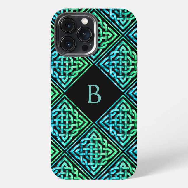 Etui iPhone 13 Pro Max Monogramme Celtic Knot iPhone 13 Pro Max Coque (Verso)