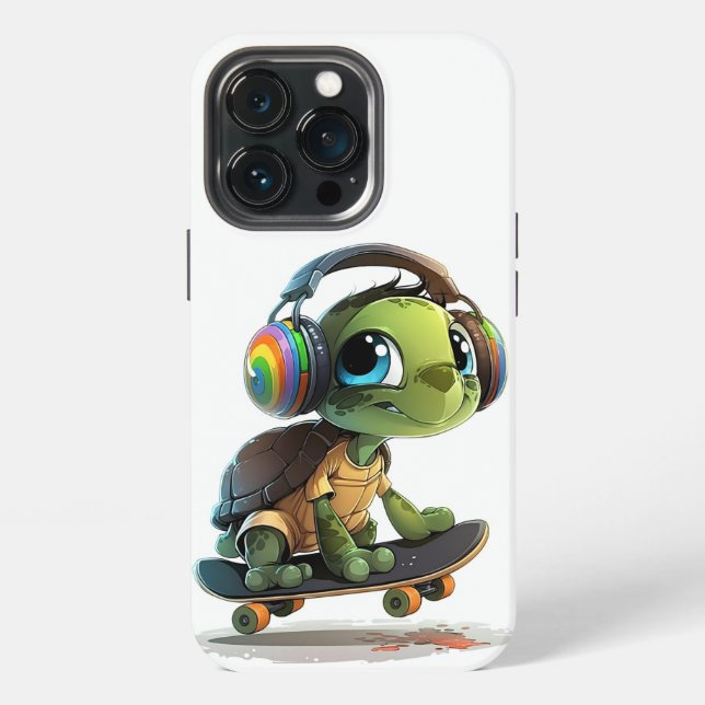 Etui iPhone 13 Pro Radical Turtle Skateboarder coque iphone (Dos)