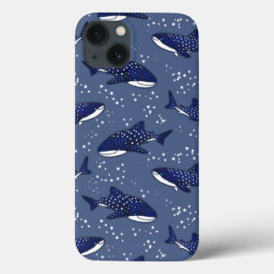 Etui iPhone 13 Requin de baleine étoilée (noir)
