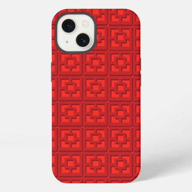 Etui iPhone 13 Retro Red Trellis iPhone / coque ipad (Verso)