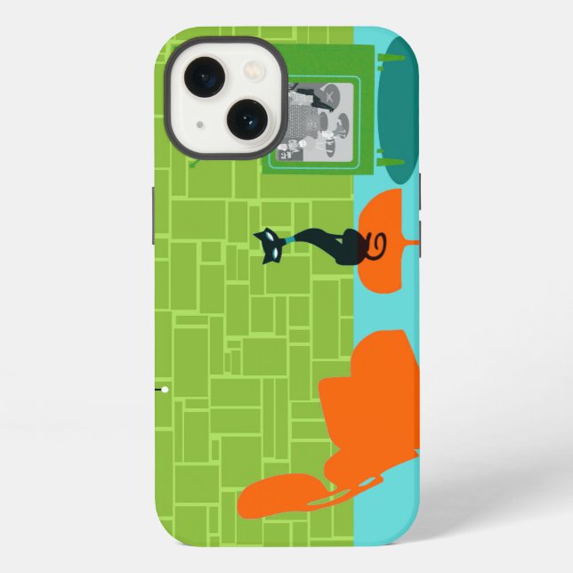 Etui iPhone 13 Retro Space Age Kitty iPhone 6 Coque (Verso)
