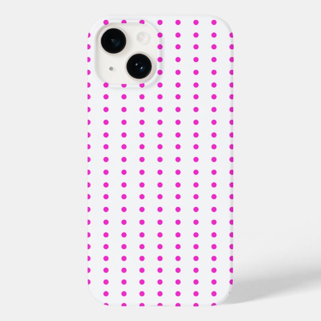 Étui iPhone 14 à pois roses mignon (Verso)