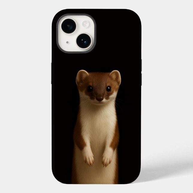 Étui iPhone 14 Black 4 Luxe, Belette Élégante (Verso)