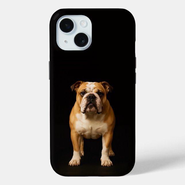 Étui iPhone 15 Black 4 Luxe, Bulldog Stamina (Verso)