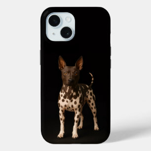 Étui iPhone 15 Black 4 Luxe, chien Terrier nu