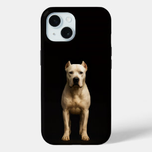 Étui iPhone 15 Black 4 Luxe, Dogo Argentino audaci