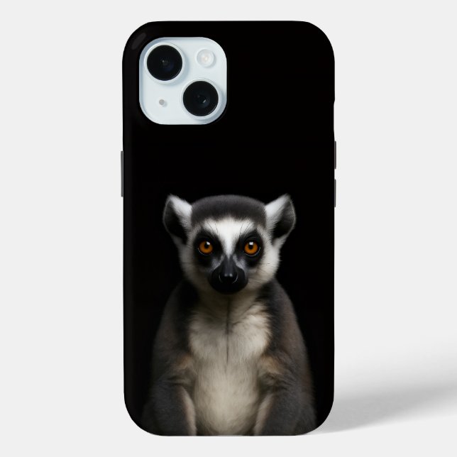 Étui iPhone 15 Black 4 Luxe, Lémurien Doux (Verso)