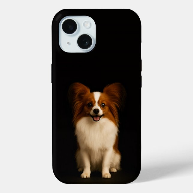 Étui iPhone 15 Black 4 Luxe Papillon Raffiné (Verso)