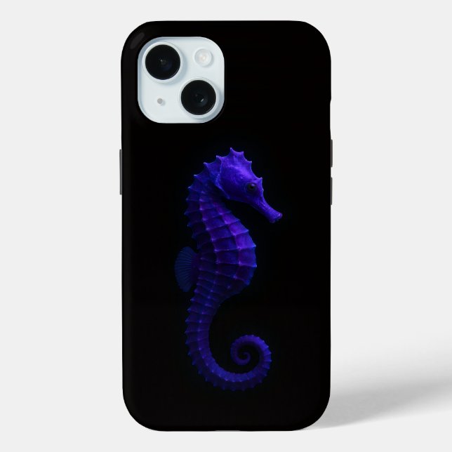 Étui iPhone 15 Case-Mate Black 4 Luxe, hippocampe  (Verso)
