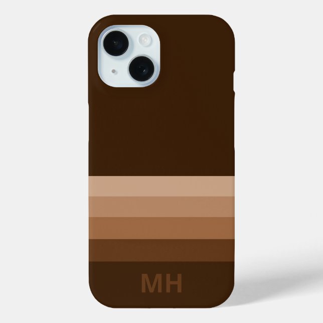 Étui iPhone 15 Monogramme Rayures Classiques (Verso)