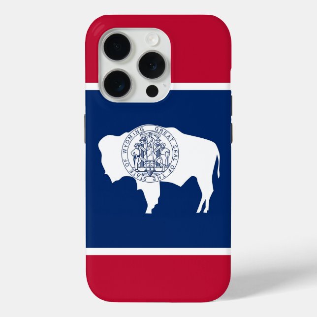 Étui iPhone 15 Pro Case-Mate, drapeau du Wyoming (Verso)