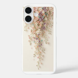 Étui iPhone 16 Cottagecore Fleurs Pastel en Cascad