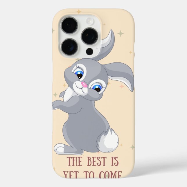 Étui iPhone 16 Pro 'Lapin Mignon' Inspirant (Verso)