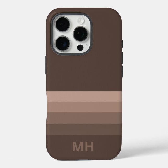 Étui iPhone 16 Pro Monogramme Rayures Classiques (Verso)
