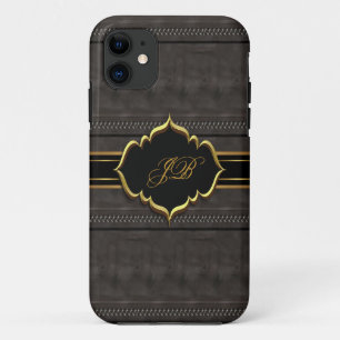Étui iPhone 5 Case-Mate Or Noir Aspect Cuir