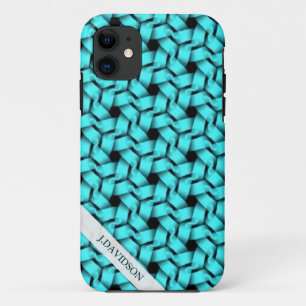 Étui iPhone 5 motif textile en trame hexagonale Aq