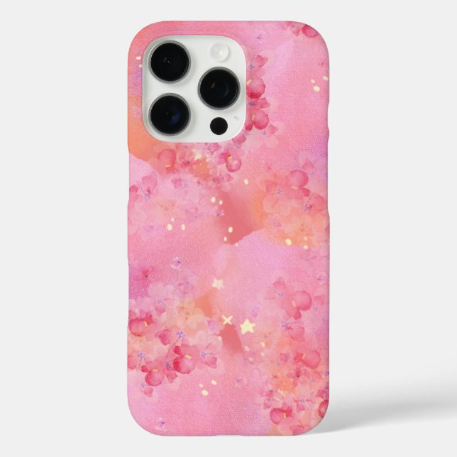 Étui iPhone à aquarelle rose - Galaxie pastel rêve (Verso)