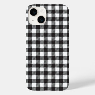 Étui iPhone à carreaux buffle noir et blanc