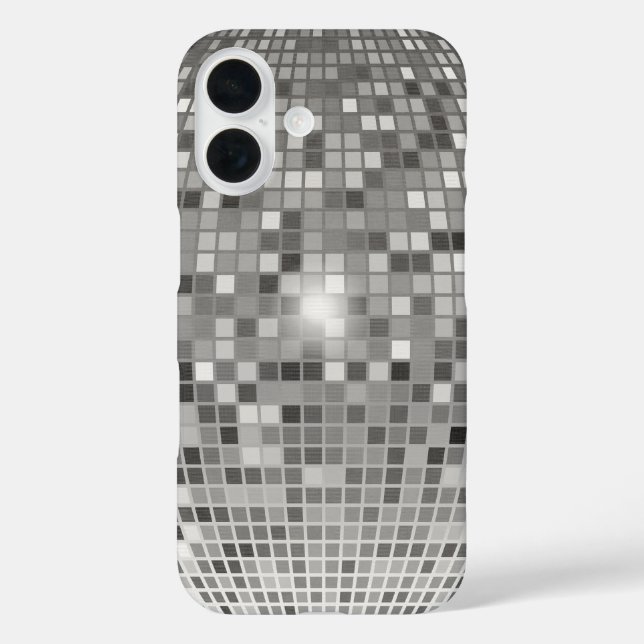 Étui iPhone à grille de miroir boule disco argenté (Verso)
