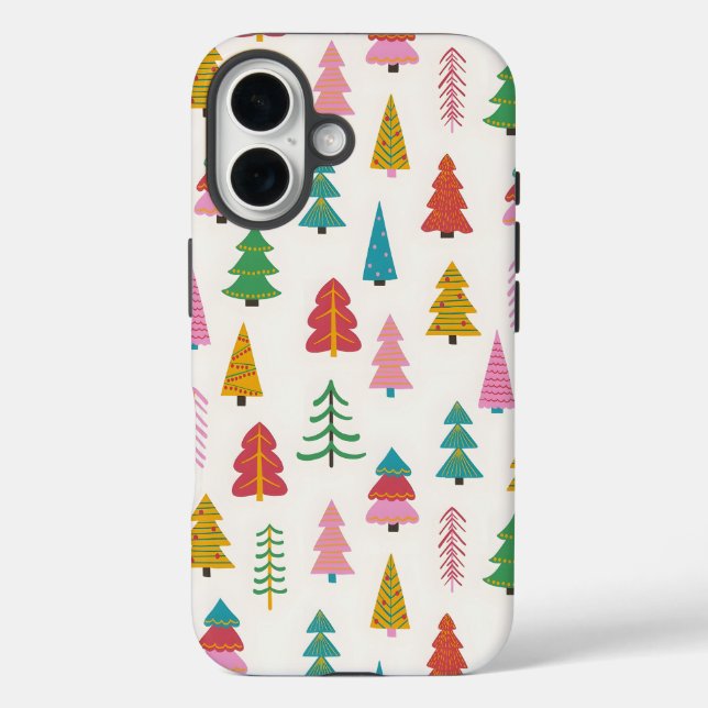 Étui iPhone à l'effigie d'un sapin de Noël festif (Verso)