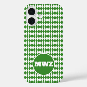 Étui iPhone à monogramme diamant vert