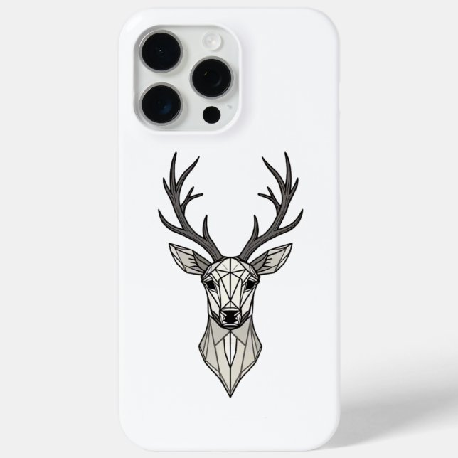 Étui iPhone à motif cerf géométrique (Verso)