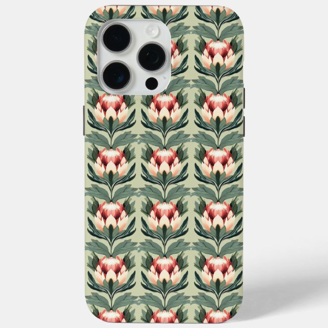 Étui iPhone à motif de fleur de Protéa aux tons de (Verso)