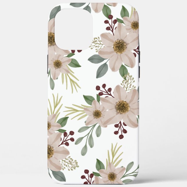 Étui iPhone à motif de jardin floral vert menthe d (Verso)