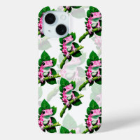 Étui iPhone à motif Grenouille rose sur feuille ve