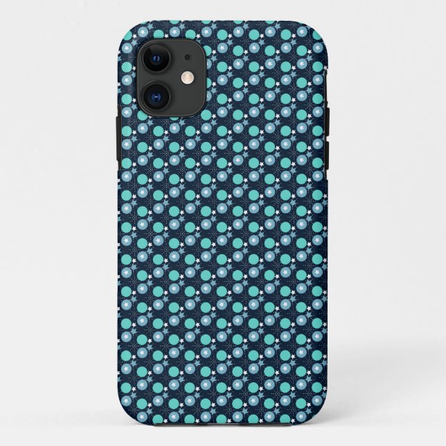Étui iPhone à motif points polka bleu menthe Baby  (Dos)
