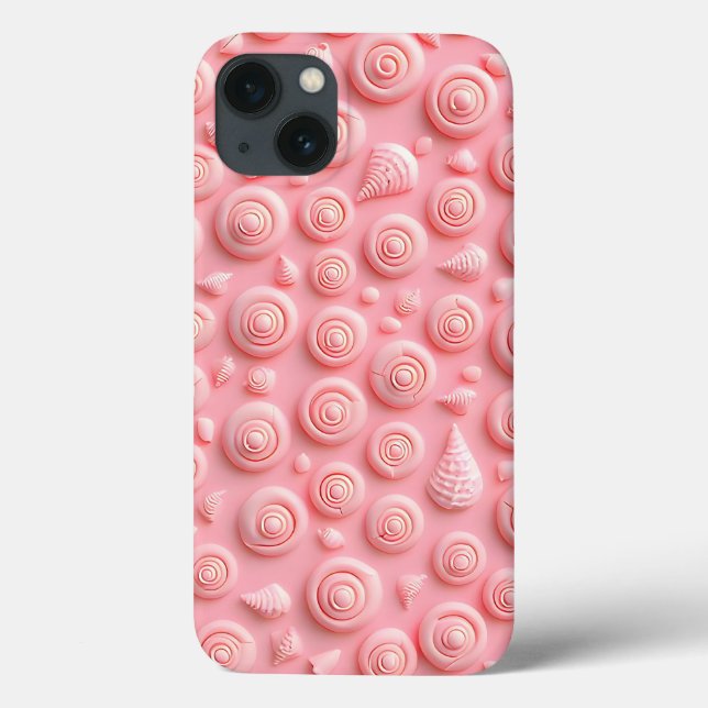Étui iPhone à motif spirale rose Look féminin (Verso)