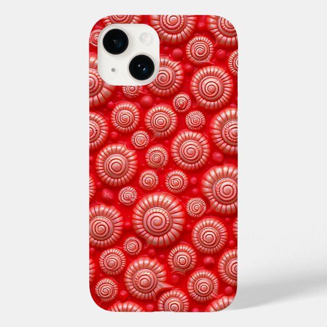 Étui iPhone à motif spirale rouge Design audacieux (Verso)