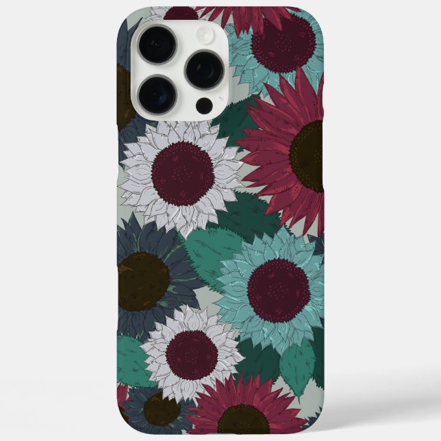 Étui iPhone à motif tournesol tons chauds (Verso)