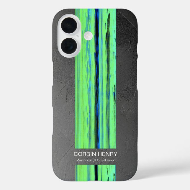Étui iPhone à texture abstraite avec nom moderne (Verso)