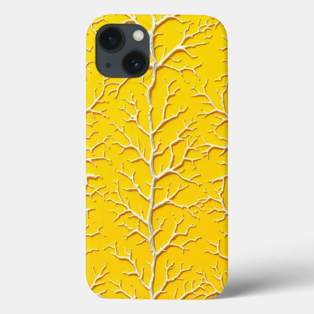Étui iPhone à texture de veine jaune Style audacie (Verso)