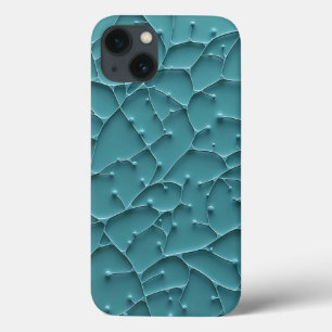Étui iPhone à texture organique sarcelle de style