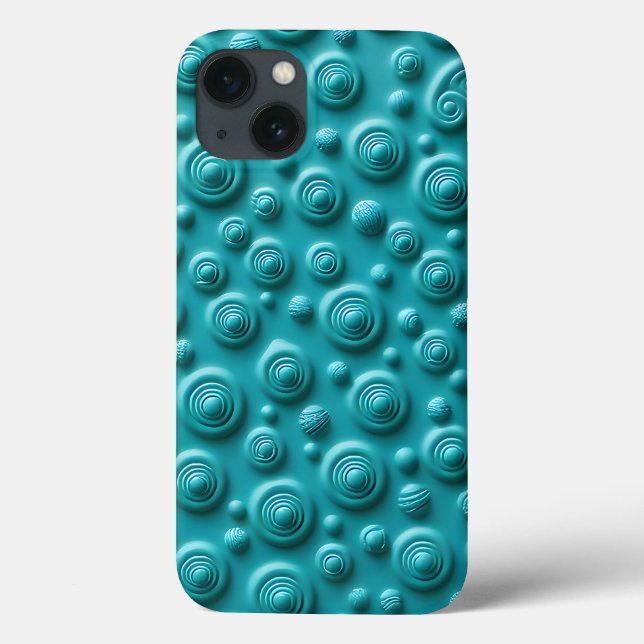 Étui iPhone à texture spirale sarcelle Design Cool (Verso)