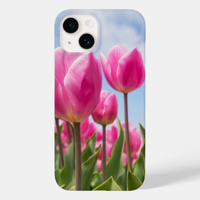Étui iPhone à Tulipes Roses – Esthétique Florale d (Verso)