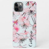 Etui iPhone Aquarelle Cherry Blossoms Illustration artistique (Dos)